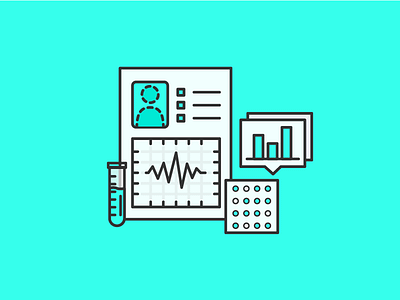 Test Icons chart icons illustration lab medical stroke test