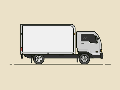 Shipping Truck car flat illustration ride shipping strokes truck