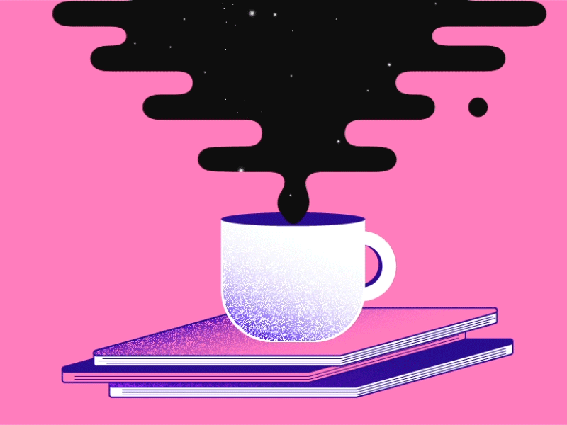 Cup & Smoke coffee cup editorial illustration magazine smoke texture universe vector