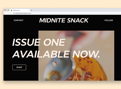 Midnite Snack Homepage design desktop ui