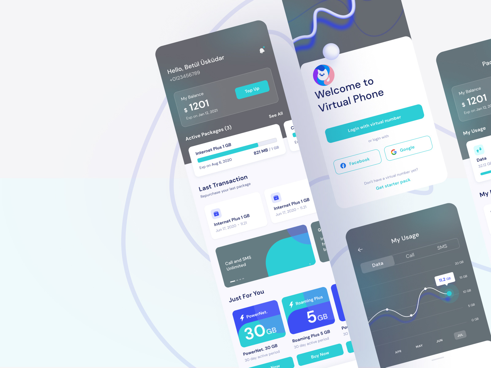 Virtual Phone App Concept UI UX by Betul Uskudar on Dribbble