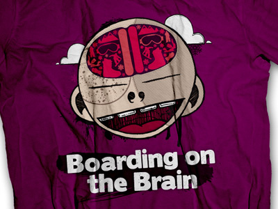 Neuro Shirt boarding brain illustration illustrator ink paint pen purple snowboarding t shirt