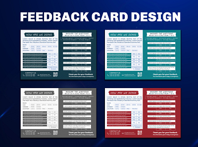 FEED BACK CARD DESIGN banner branding design feed back card design feedback card feedback card banner flyer graphic design logo t shirt