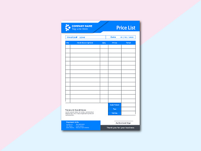 Invoice & letterhead Design