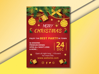 Merry Christmas Flyer Design Template free download