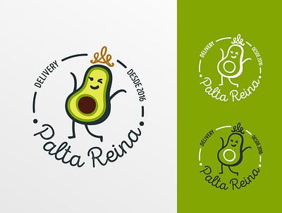 Logo Palta Reina avocado branding cute cute illustration food illustration logo logo design