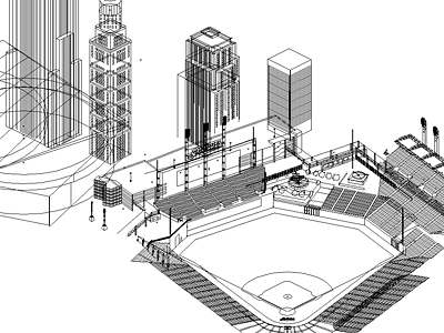 The Jake 2 ballpark baseball cleveland isometric jacobs field line drawing stadium