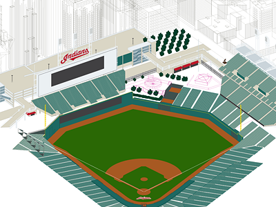 The Jake 3 ballpark baseball cleveland isometric jacobs field stadium