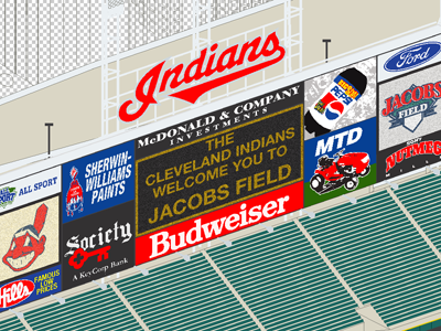 The Jake 5 art ballpark baseball cleveland isometric jacobs field pixel stadium