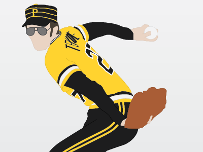 Kent Tekulve baseball illustration pirates pittsburgh silhouette