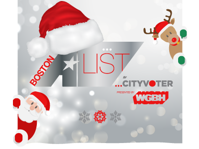 Merry Christmas - from the Boston A-List boston celebration christmas holidays logo merry christmas new year reindeer rudolph santa snow xmas