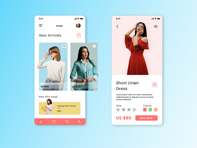 Clothing Store App Design Concept app clothing app e commerce app ui uidesign uidesing uiux ux