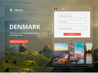 Landing Page for travel agency