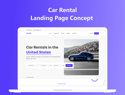 Car Rental - Landing Page Concept car car booking car rental landing page rental ui ux uidesign web design