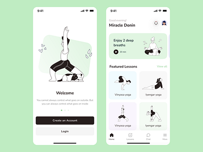 Yoga Training App Design branding design figma fitness meditation ui ui ux uidesign uiux web design yogaapp yogalesson