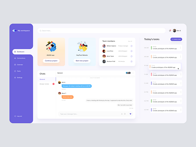 My workspace Dashboard chat crm dashboard notification organization product productdesign task task manager task planner team teamwork timeline ui uidesign uiux ux