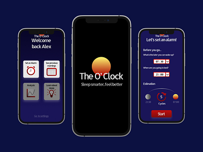 The O'Clock alarm - App UI mobile ui ui