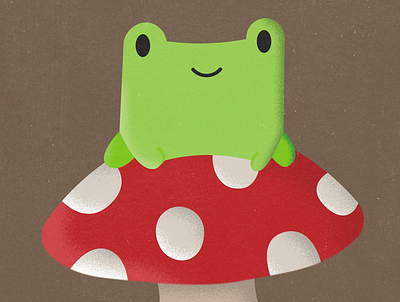 Frog on a Mushroom design illustration