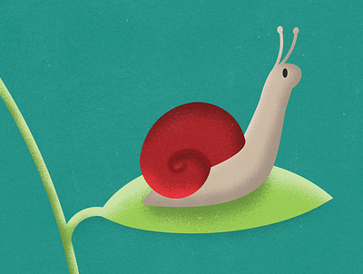 Snail on a Leaf design drawing illustration leaf nature photoshop vector