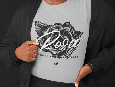 Rosa Rose Black T Shirt Design branding design illustration logo t shirt design