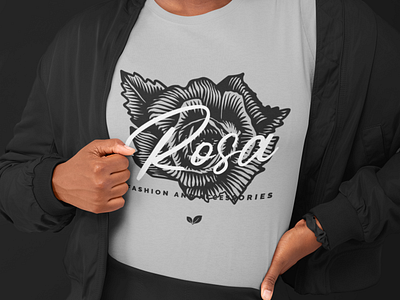 Rosa Rose Black T Shirt Design