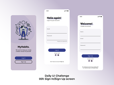 Daily UI 001: Log In/Sign Up Screen