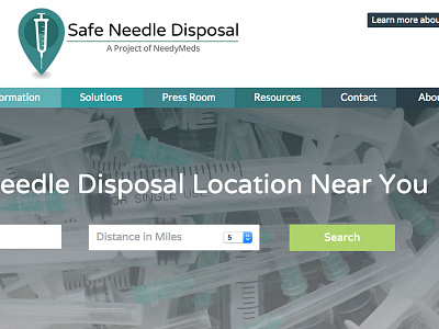 Safe Needle Disposal diabetes health healthcare medical website needle web design wordpress