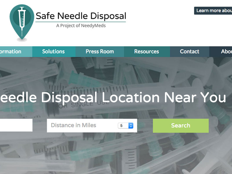 Safe Needle Disposal web design wordpress diabetes needle medical website health healthcare