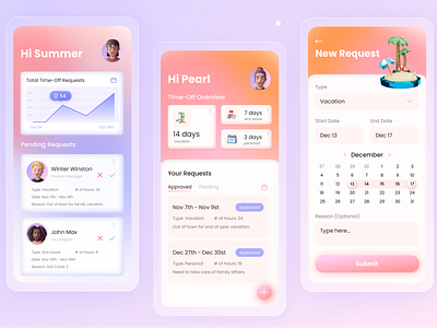 A Time-Off Requests App mobile ui ux