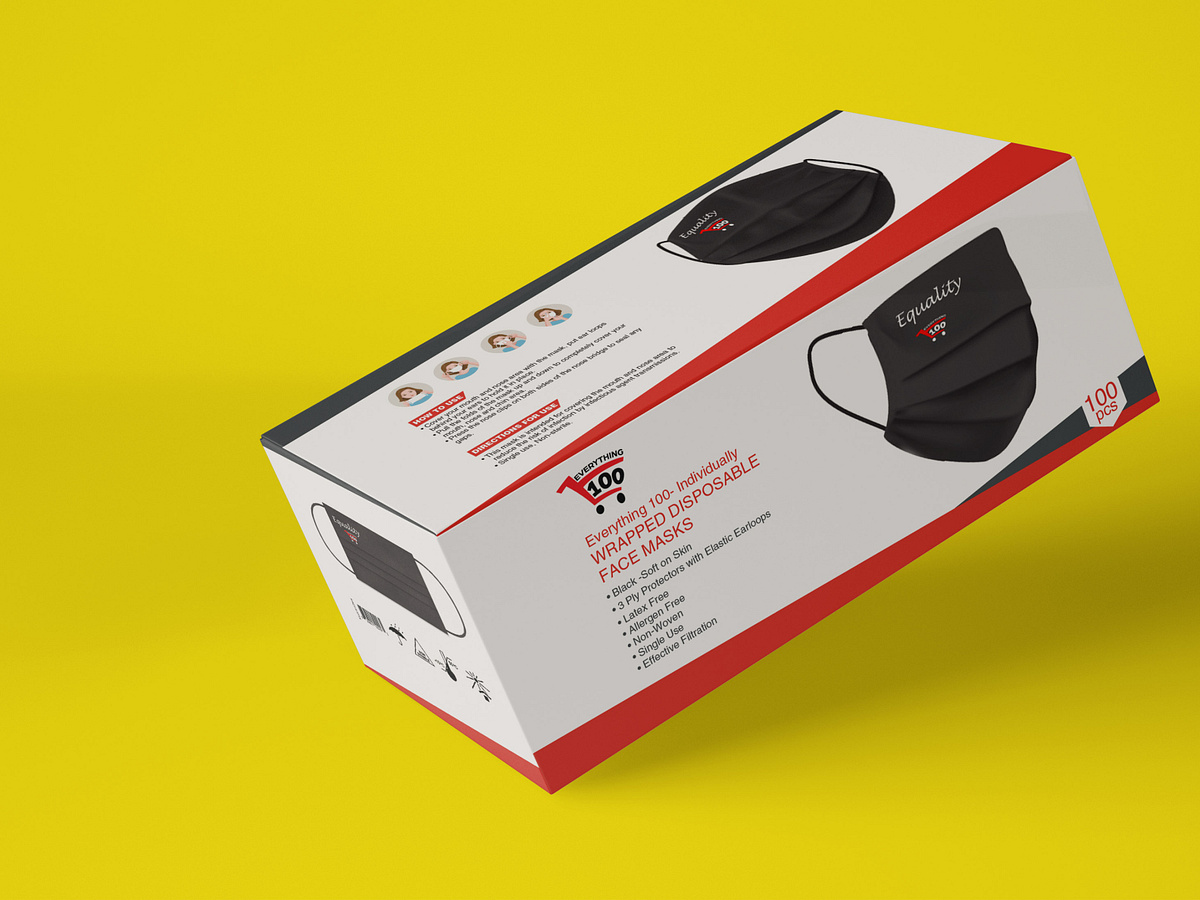 Face Mask Box Packaging Design with Free 3D Mockup by The Mi Studio on