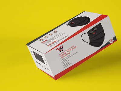 Face Mask Box Packaging Design with Free 3D Mockup
