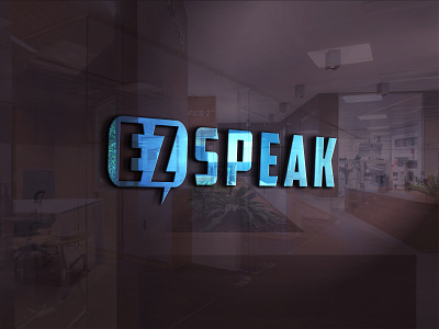 EZ Speak logo for Sports with FREE 3D Mockup 3d mockup branding design flat illustration illustrator logo minimal typography vector