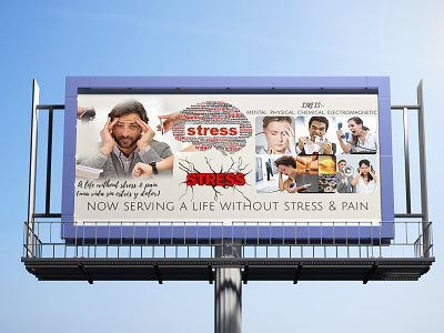 Banner Design for Medical Stress with Free 3D Mockup 3d mockup banner design branding design flat illustration illustrator minimal typography vector
