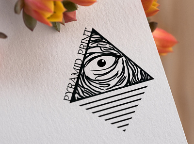 Pyramid Print Logo Design with FREE 3D Mockup 3d mockup branding design flat illustration illustrator minimal typography vector