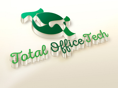 Total Office Tech Logo Design with Free 3D Mockup 3d mockup branding design flat illustration illustrator logo minimal typography vector