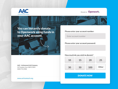 Donate with AAC design donation form interface tool ui ux webdesign