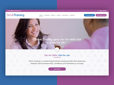 Strive Training Homepage design icons texture training ui ux webdesign website