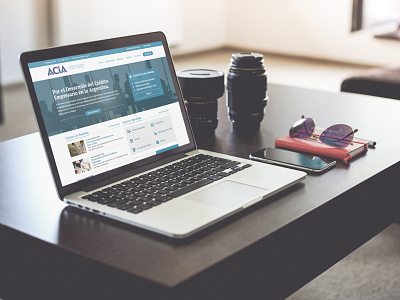 Acia website acia blue home homepage macbook mockup notebook webdesign website