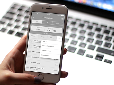 Banking App filter box app banking design dropdown filters iphone list ui ux wireframes