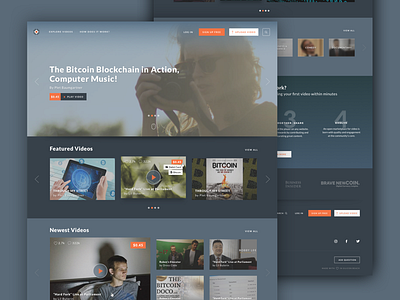 Video Platform bitcoin dark design startup theme ui ux video