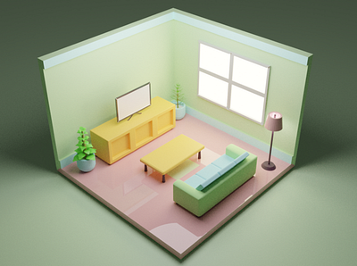 Living room 3d Isometric 3d 3dmodeling graphic design isometric