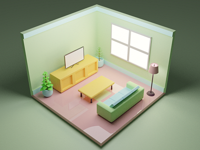 Living room 3d Isometric