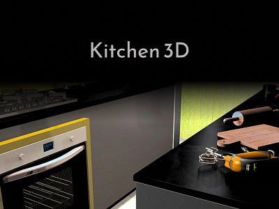 3D kitchen project 3d modeling architecture