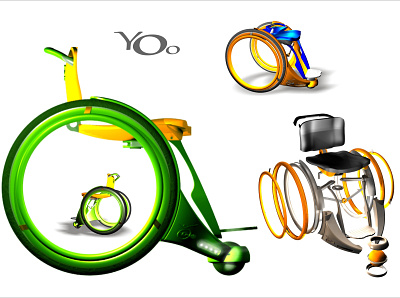 yoo wheelchair 3d modeling product design