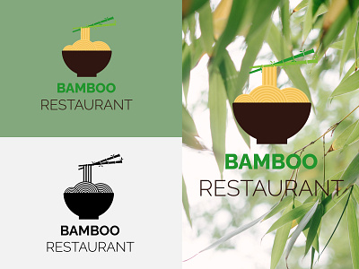 Concept Logo Design, Bamboo Restaurant bamboo bamboo logo bowl branding chinese design flat food logo minimal noodles restaurant vector