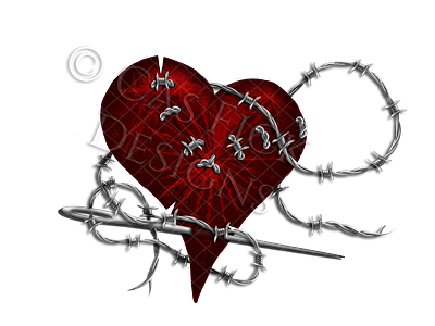 stitched up heart art artwork graphic design