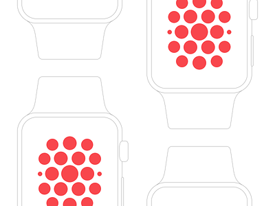 Pixel Perfect Apple Watch Wireframe Mockup apple grey interaction line mockup perfect pixel red sketch ui watch wireframe