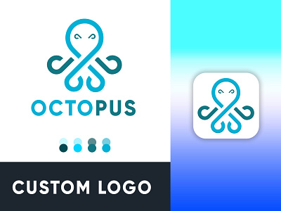 Octopus Logo branding creative design graphic design graphiccdesigner illustration illustrator logo logo maker online logo name design logodesign logodesigns logoinspiration logomaker logos logotype minimallogo photoshop typography vector