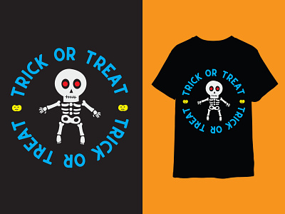 Black Trick and Treat Skeleton T-Shirt