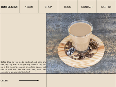 Local Coffee Shop - Landing Page baeintech brutalism coffee shop design landing page maximalism minimal ui ux web website